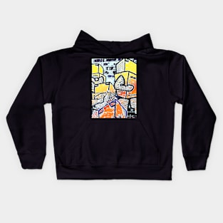 Punk Robots by LowEndGraphics Kids Hoodie